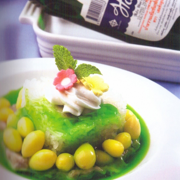 Cream Soda Sweet Sticky Rice and Taro Paste