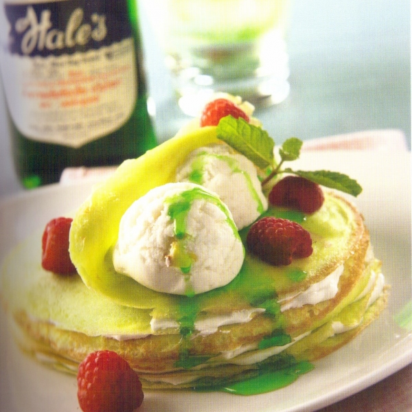 Cream Soda Crepe with Coconut Milk Ice Cream