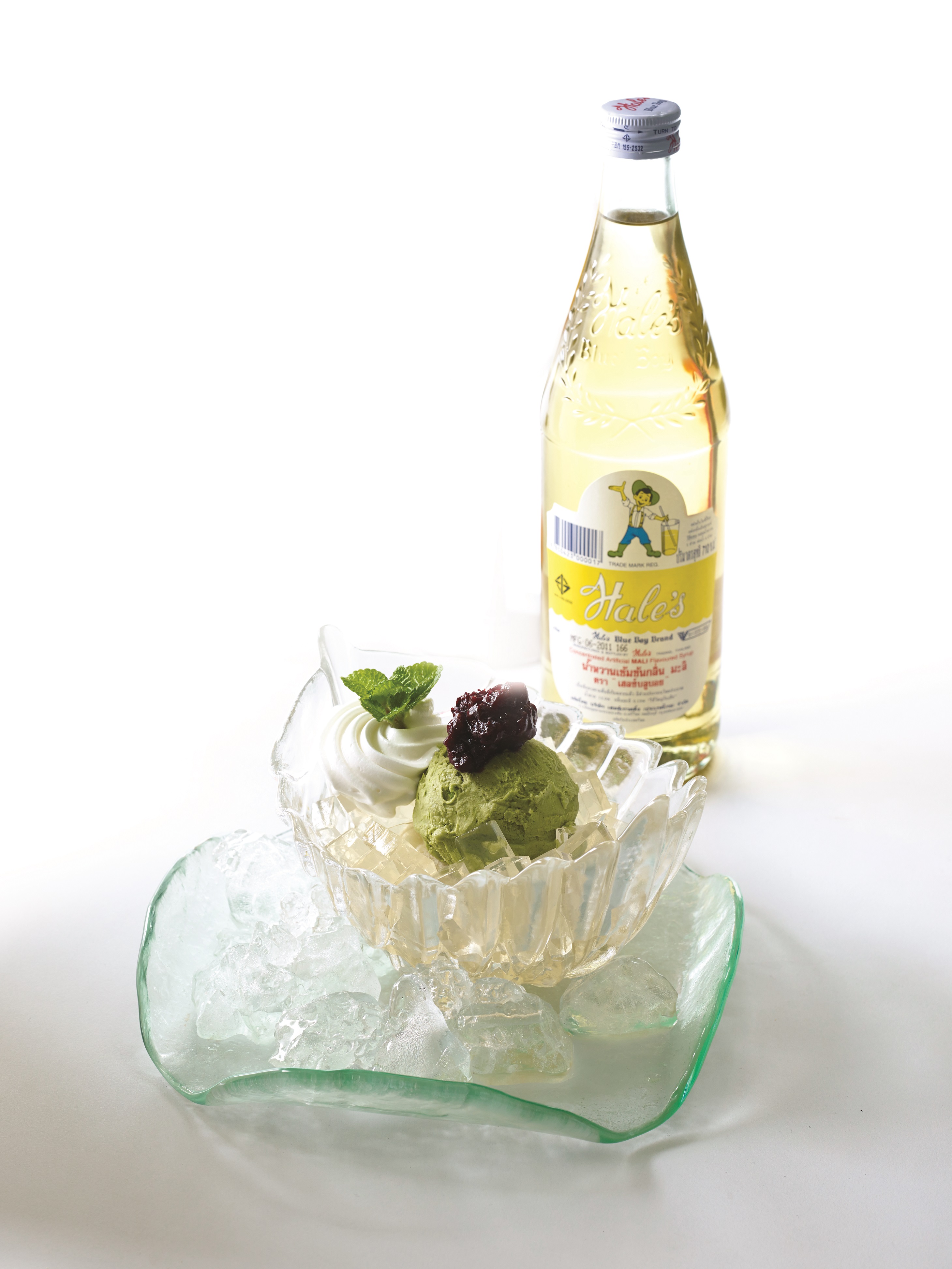 Green Tea Ice Cream with Jasmine Jelly